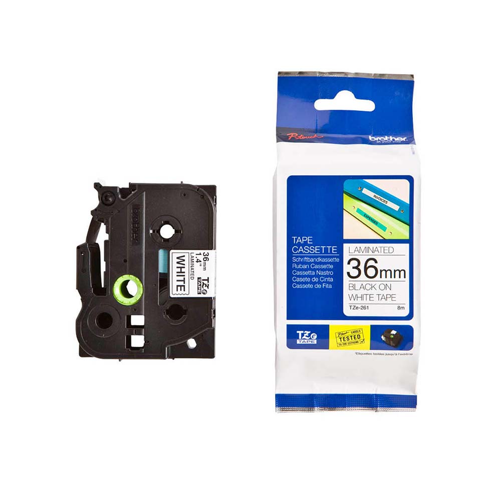 Traka Brother TZe261 36mm crno na belo