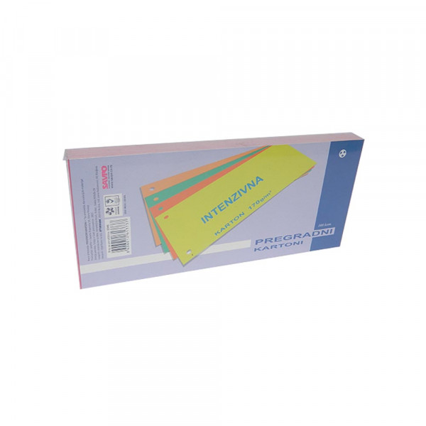 Pregradni karton skraćeni 240x105mm intenzivni 100/1 - Crvena