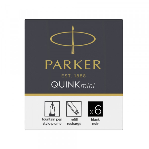 Patrone za naliv pero Parker Royal Quink Mini 1/6 - Crna