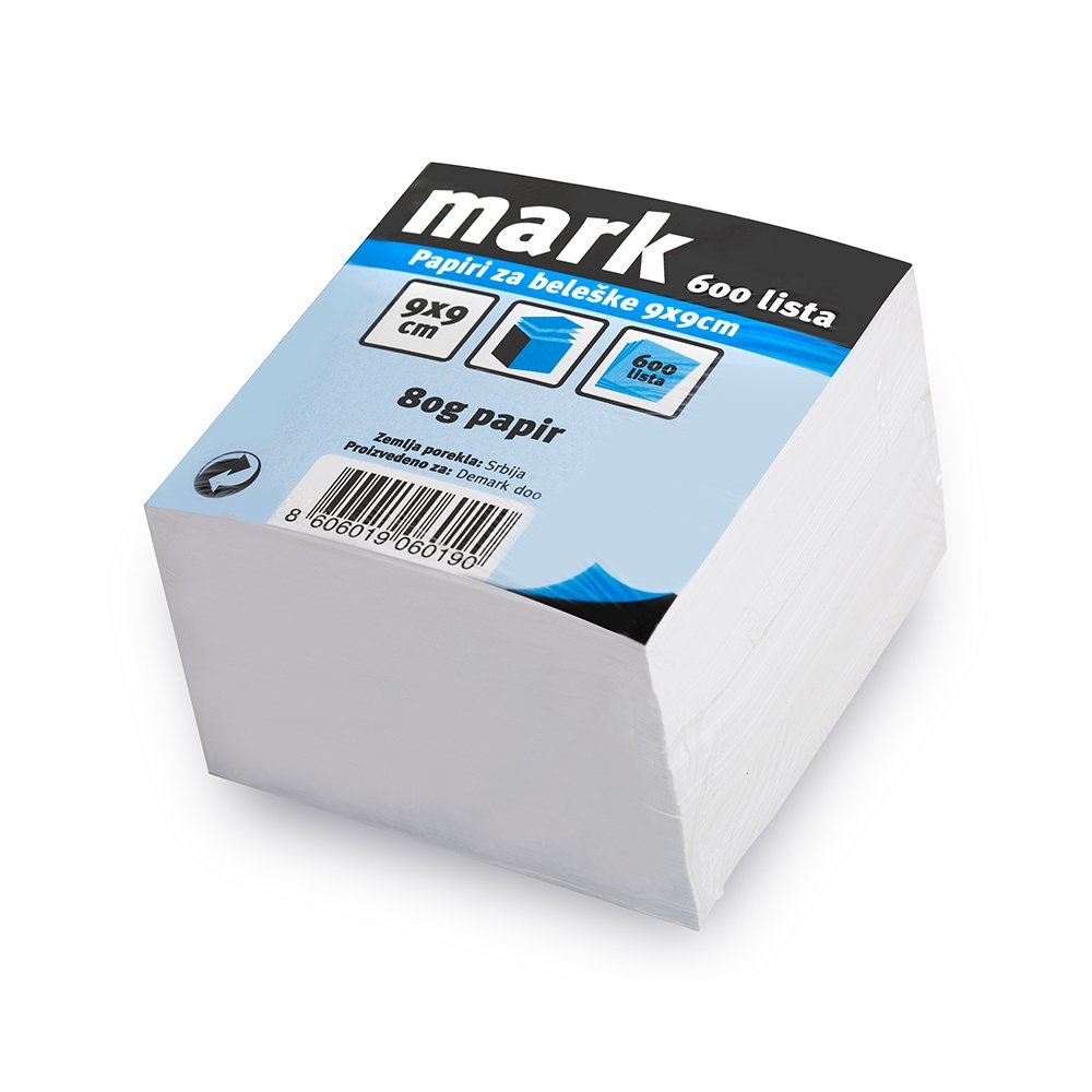Papiri za beleške Mark 9x9cm 600 lista