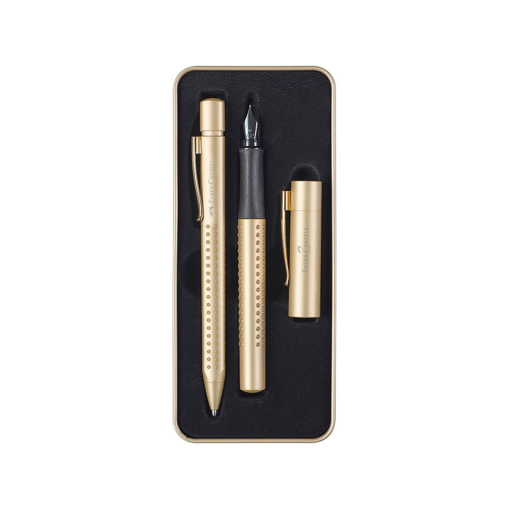 Set Faber Castell Grip edition hemijska olovka + naliv pero gift set - Zlatna