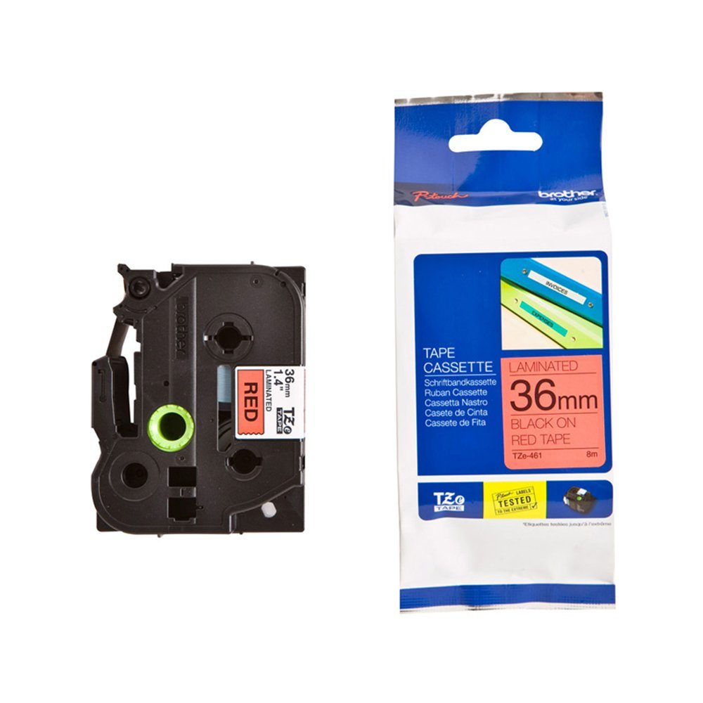 Traka Brother TZe461 36mm crno na crveno