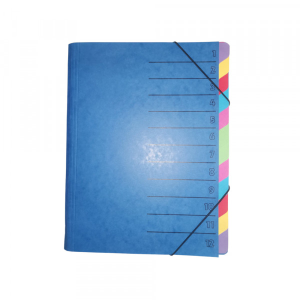 Fascikla O+CO sa gumicom i 12 pregrada - Plava