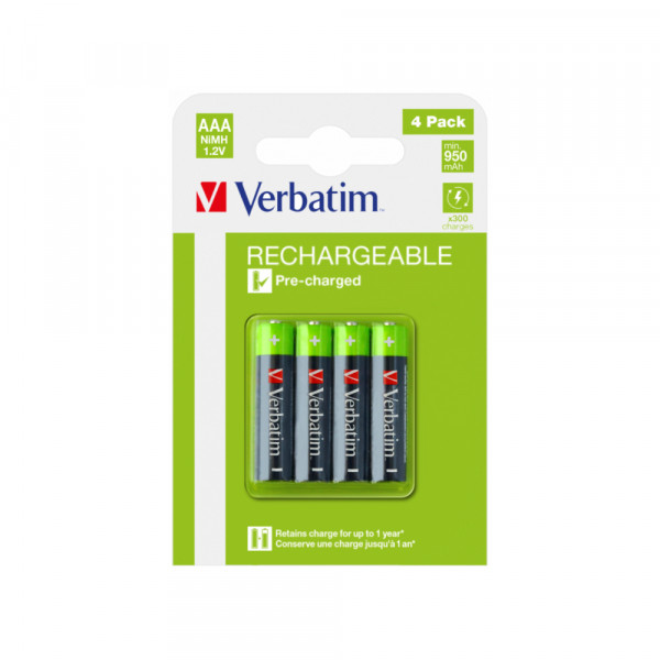 Baterija Verbatim punjiva LR3 AAA 1.2V 950mAh 1/4