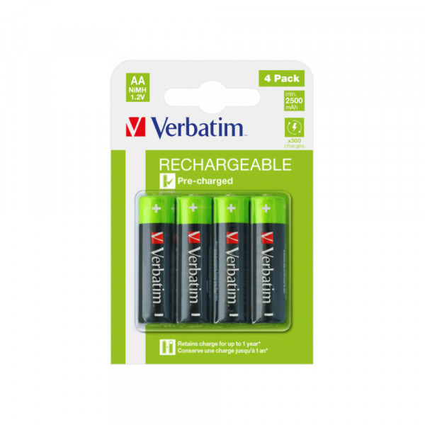 Baterija Verbatim punjiva LR6 AA 1.2V 2500mAh 1/4