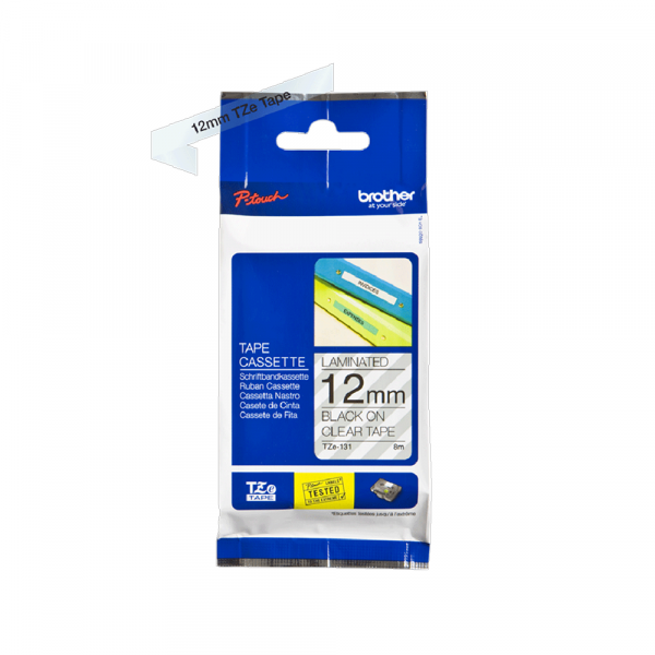 Traka Brother  TZe131 12mm crno na providno