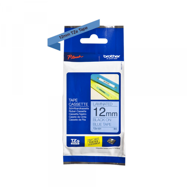 Traka Brother  TZe531 12mm crno na plavo