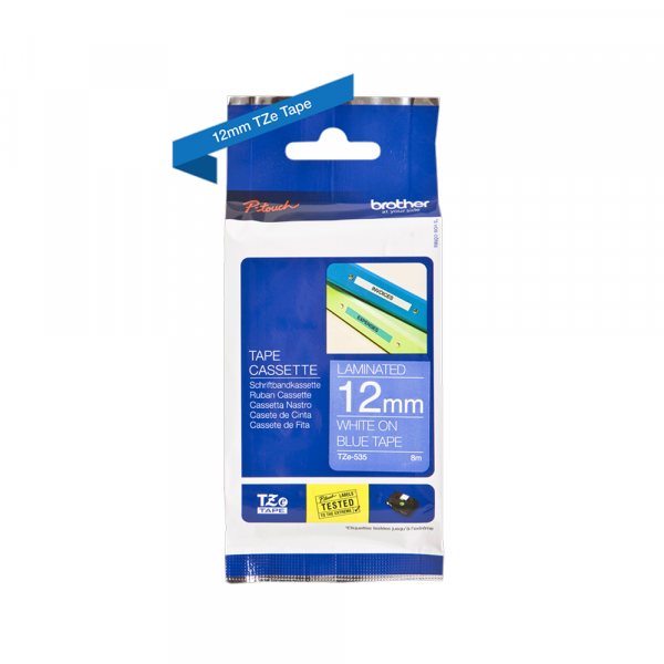 Traka Brother  TZe535 12mm belo na plavo