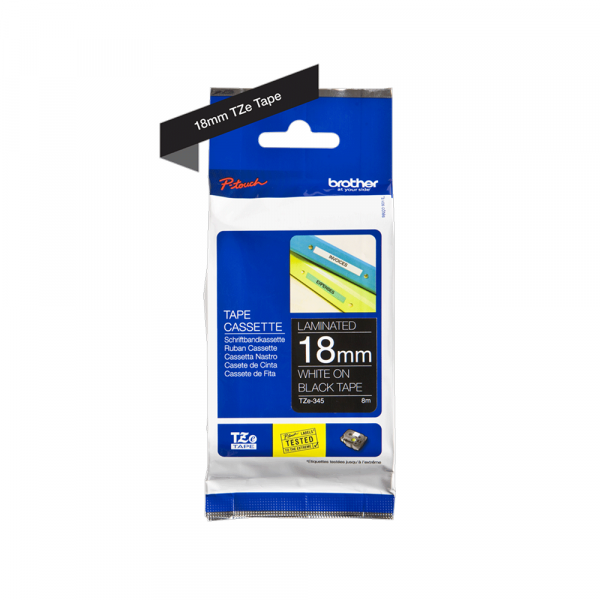 Traka Brother TZe345 18mm belo na crno
