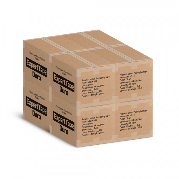 Samolepljiva traka ExpertTape Duro 48x50 /45 mikrona/ providna - 8 kutija (576 traka)