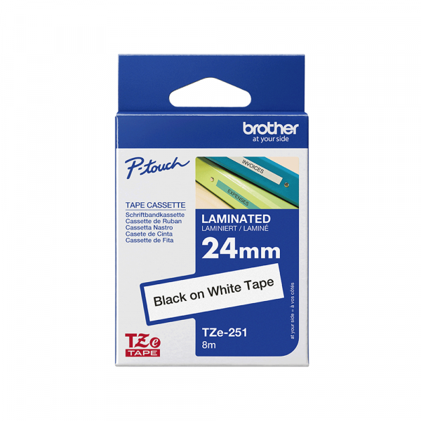 Traka Brother TZe251 24mm crno na belo