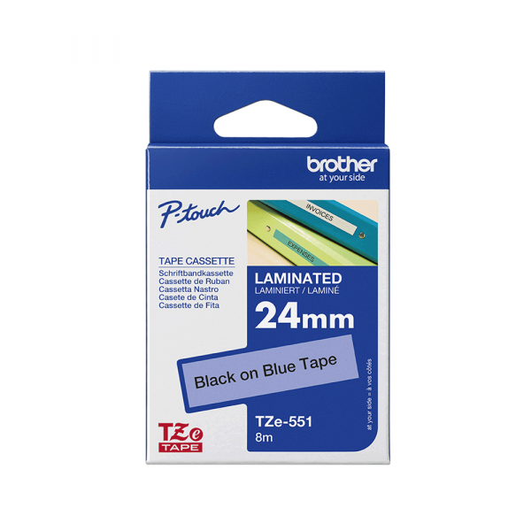 Traka Brother TZe551 24mm crno na plavo