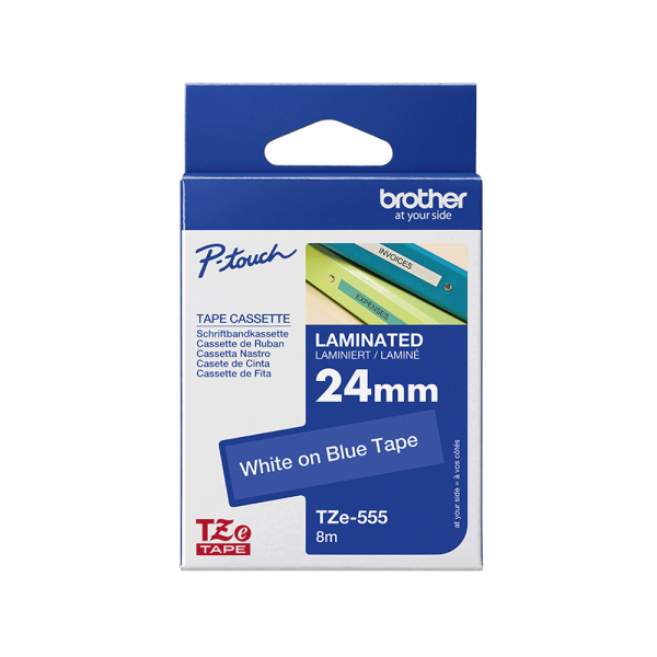 Traka Brother TZe555 24mm belo na plavo