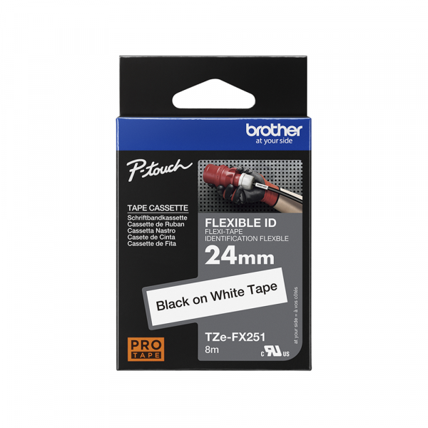 Traka Brother TZEFX251 fleksibilna 24mm crno na belo