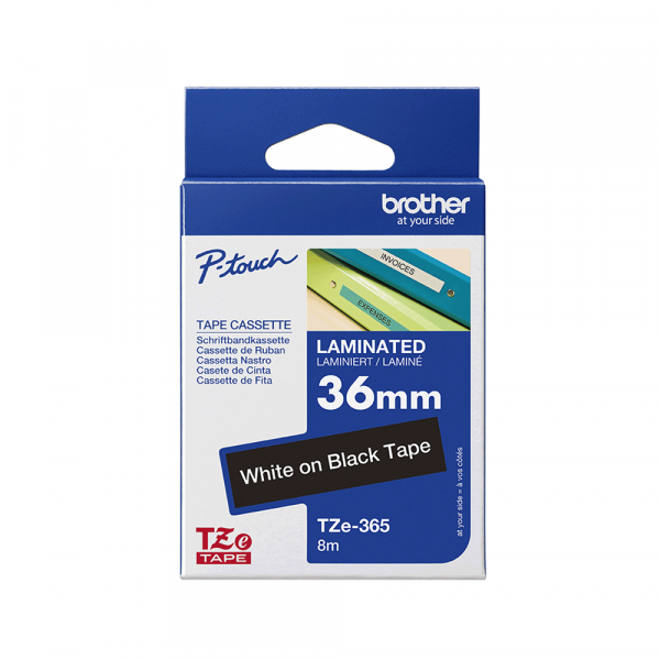 Traka Brother TZe365 36mm belo na crno