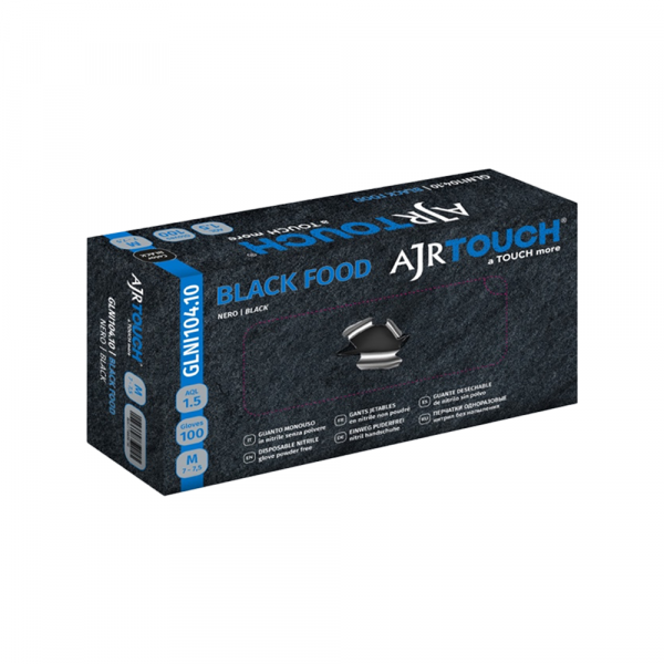 Rukavice nitril AJR Touch bez pudera crne 1/100 - M