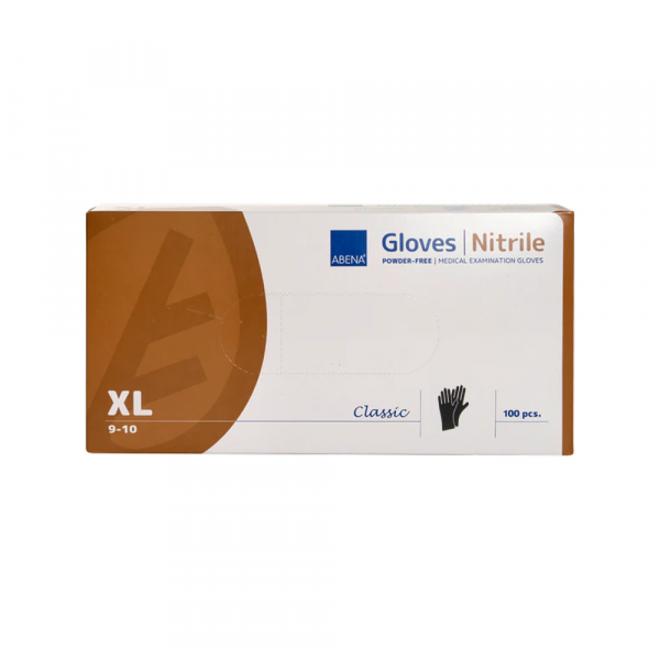 Rukavice nitril Abena bez pudera crne 1/100