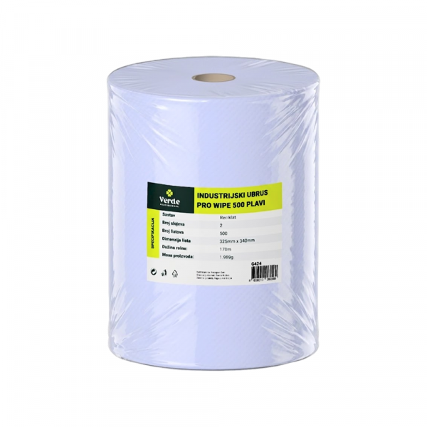 Industrijski ubrus Verde Pro Wipe 500 dvoslojni plavi 1/1