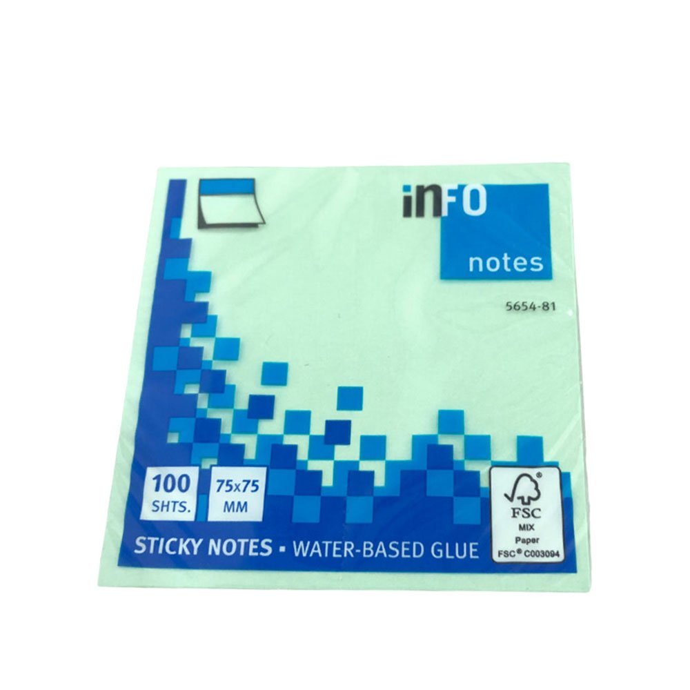 Samolepljivi Blokčići 75x75 Info Notes pastel - Zelena