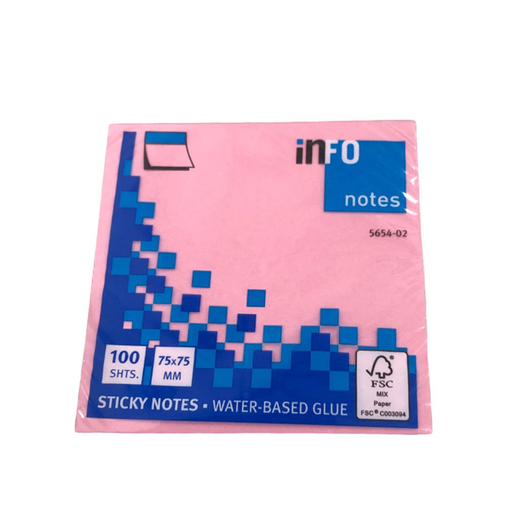 Samolepljivi Blokčići 75x75 Info Notes pastel - Roze