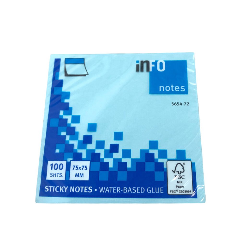 Samolepljivi Blokčići 75x75 Info Notes pastel - Plava