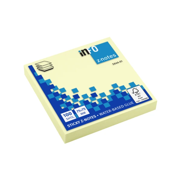 Samolepljivi listići Z-notes Info Notes 100 lis, 75x75mm žuti