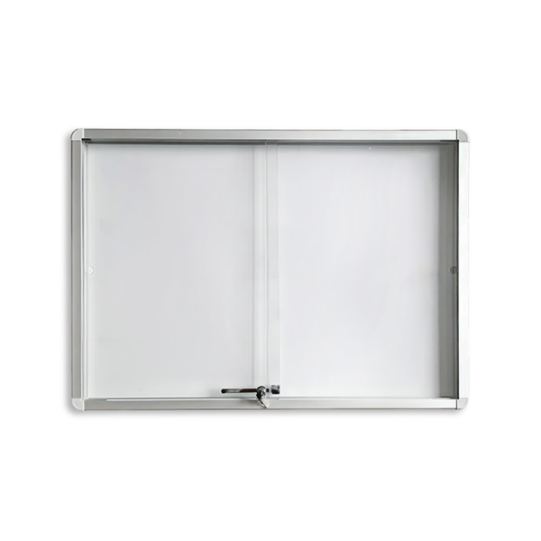 Tabla oglasna Rocada 18xA4, bela magnetna, klizna vrata, 138x99
