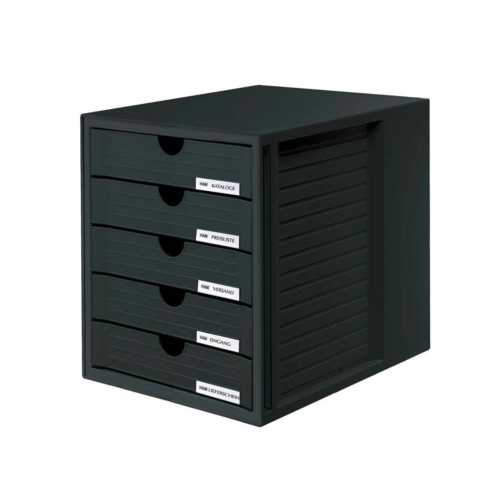 Police za dokumentaciju Han System Box 5 fioka - Crna