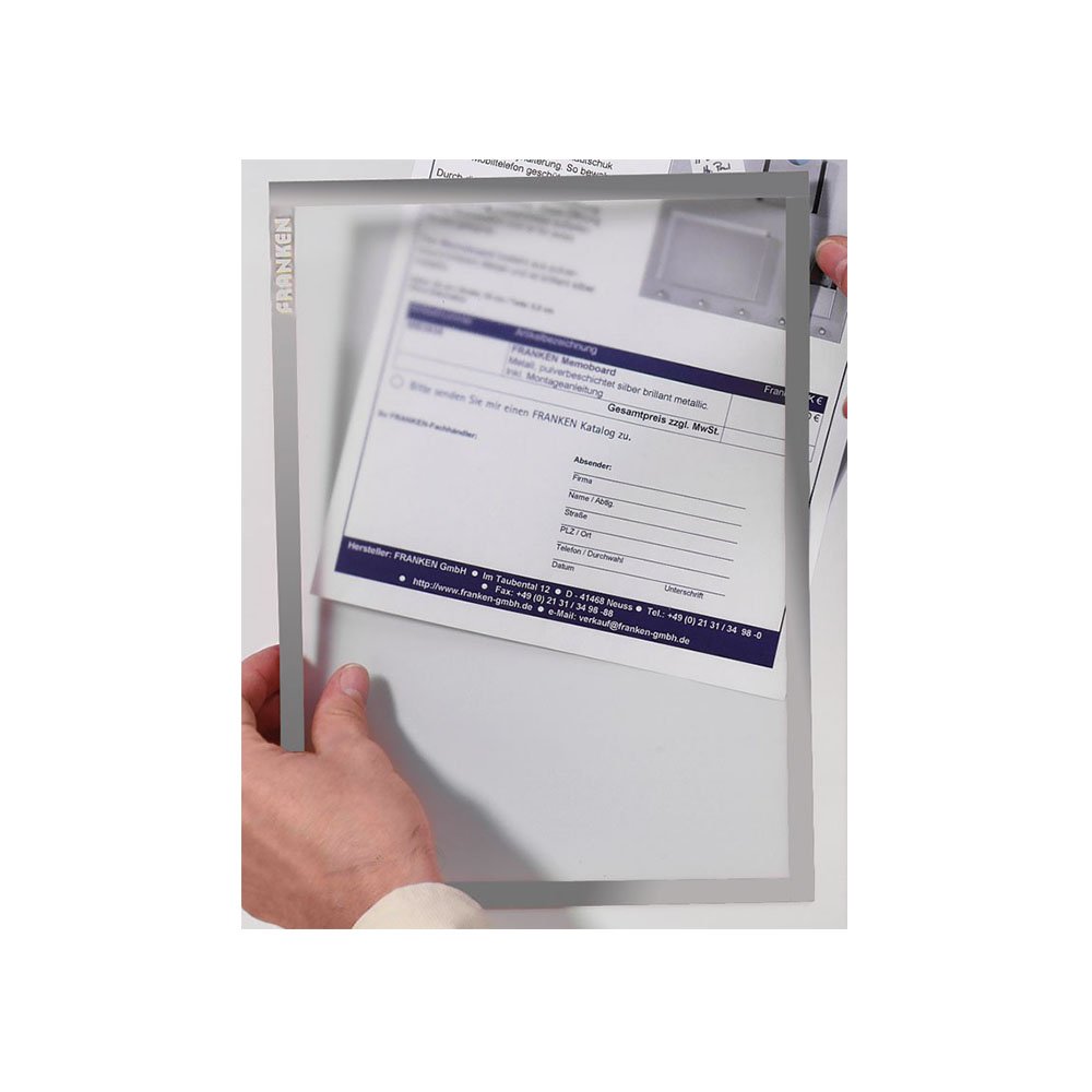 Magnetni ram za papir A4 Franken - Siva