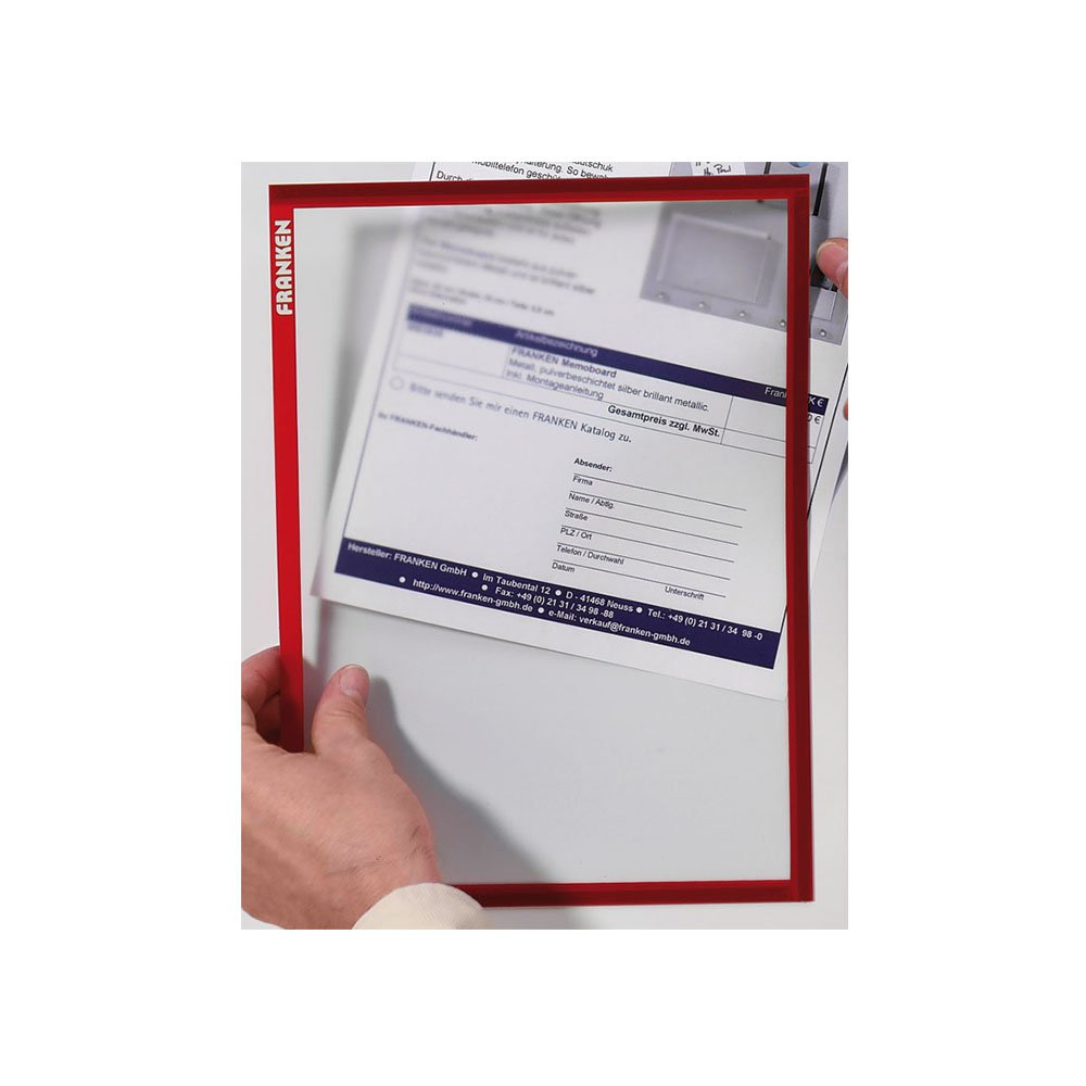 Magnetni ram za papir A4 Franken - Crvena