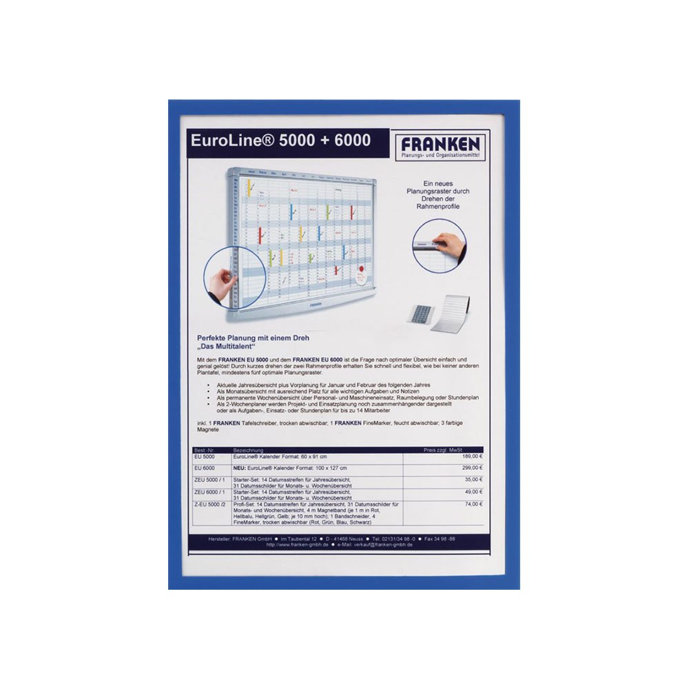 Magnetni ram za papir A3 Franken - Plava