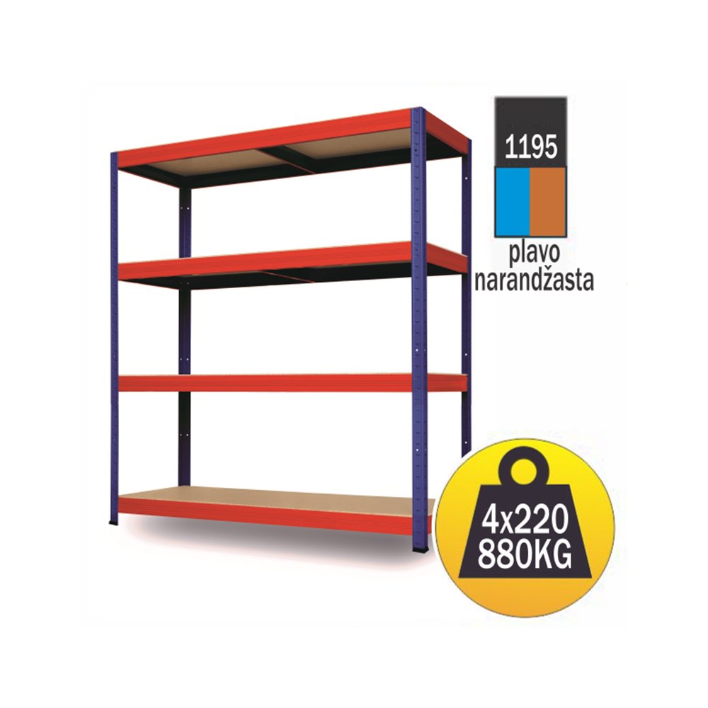 Polica metal-medijapan 180x150x60