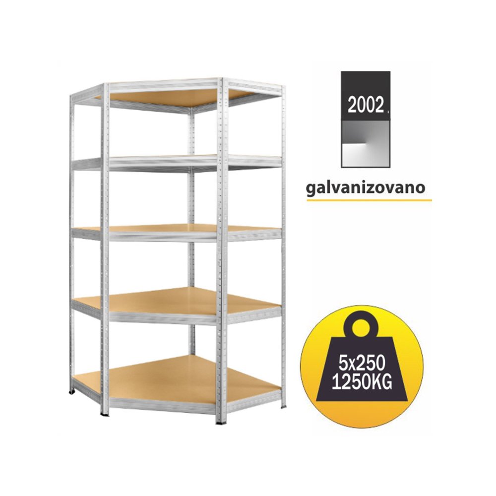 Polica ugao metal-medijapan 180x90x90x45cm