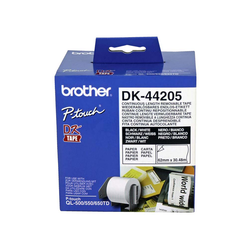 Kontinuirana traka odlepljiva bela Brother DK44205 62mm x 30.48m