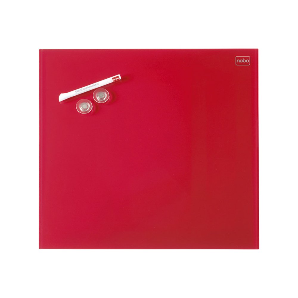 Staklena tabla magnetna zidna Nobo 30x30m - Crvena
