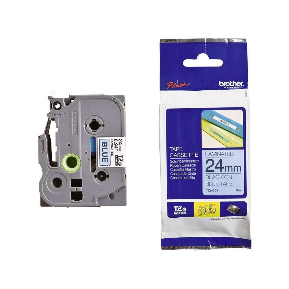 Traka Brother TZe551 24mm crno na plavo